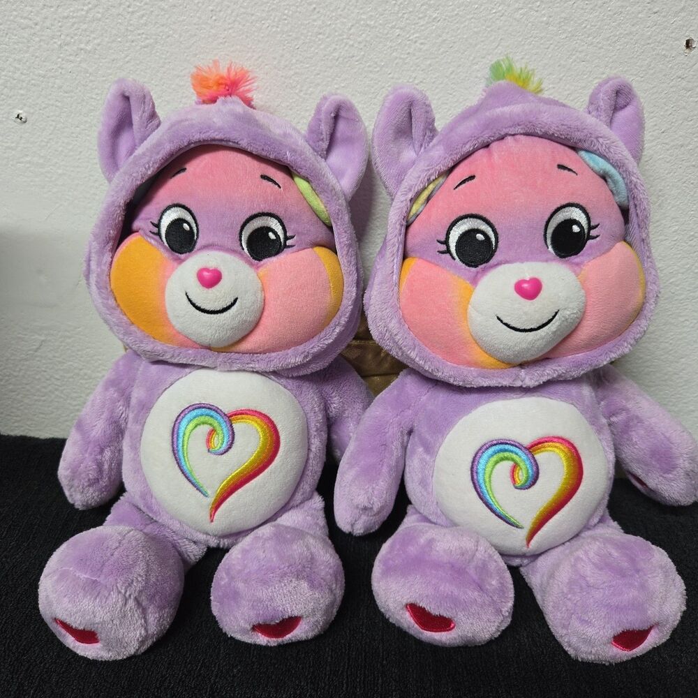 2 Care Bears Togetherness Bear Pegasus 12" Plush 2021 Hoodie Wings Friends